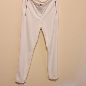Calvin Klein Cream Pants with Silver Button